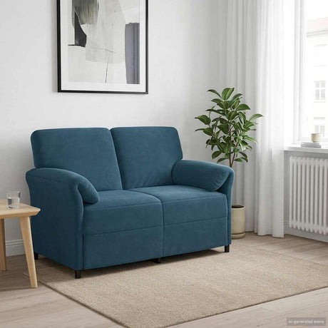 Vidaxl 2-zits sofa blauw 138 x 83 x 95 cm fluweel