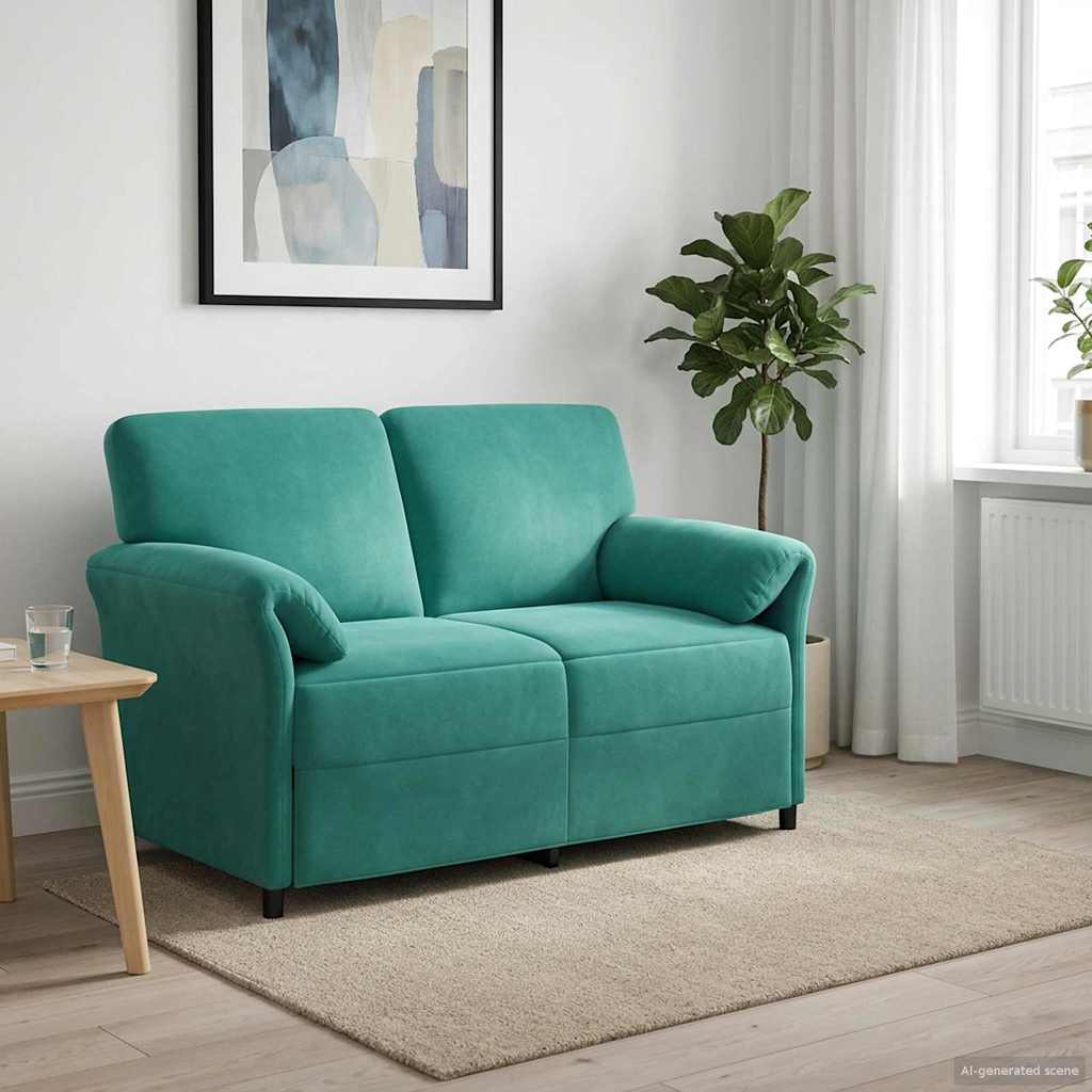 Vidaxl 2-zits sofa turquoise 138 x 83 x 95 cm fluweel