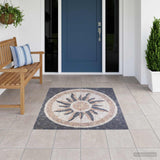 Vidaxl mozaïektegels zonnepatroon veelkleurig 120 x 120 cm marmer
