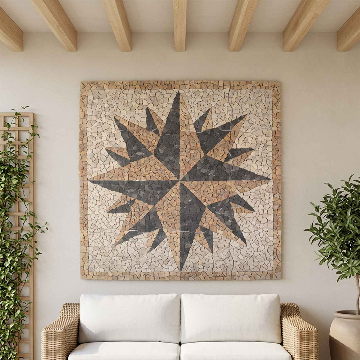 Vidaxl mosaic tiles wind pattern meerkleurig 120 x 120 cm marmer