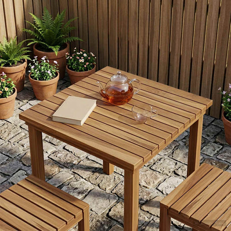 Vidaxl tafelblad 50 x 50 x 3,5 cm vierkant massief teakhout naturel