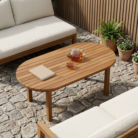 Vidaxl tafelblad 90 x 45 x 3,5 cm ovaal massief teakhout naturel