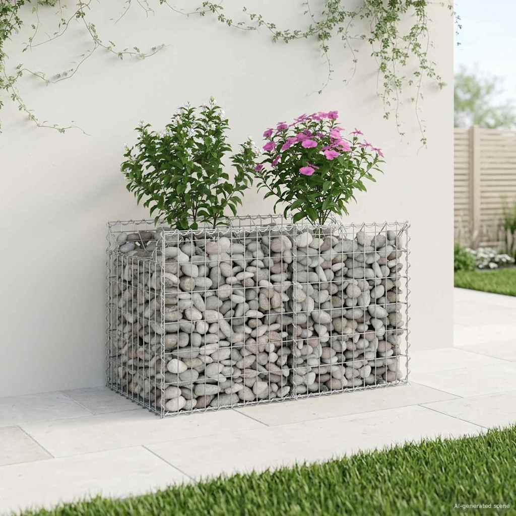 Vidaxl gabion verhoogd bed 100 x 50 x 60 cm gegalvaniseerd staal