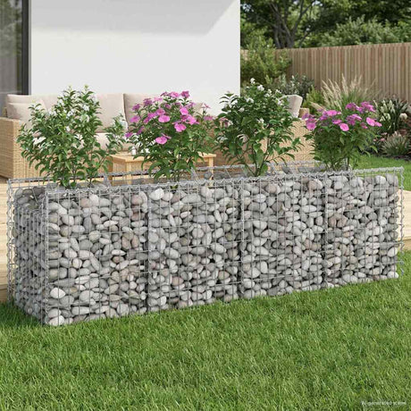 Vidaxl gabion verhoogd bed 200 x 50 x 60 cm gegalvaniseerd staal