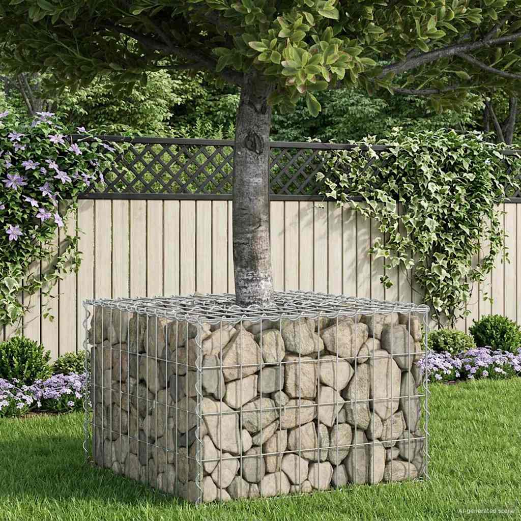 Vidaxl gabion verhoogd bed 60 x 60 x 40 cm gegalvaniseerd staal zilver