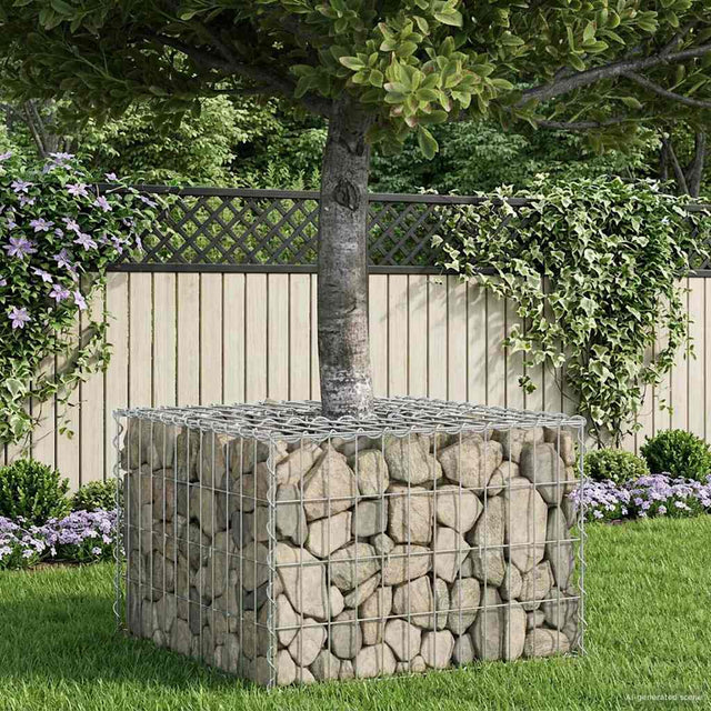 Vidaxl gabion verhoogd bed 60 x 60 x 40 cm gegalvaniseerd staal zilver