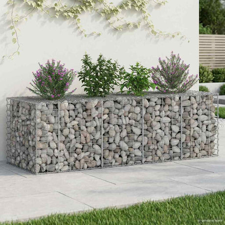 Vidaxl gabion verhoogd bed 180 x 60 x 55 cm gegalvaniseerd staal