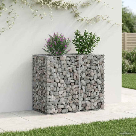 Vidaxl gabion verhoogd bed 90 x 50 x 80 cm gegalvaniseerd staal zilver