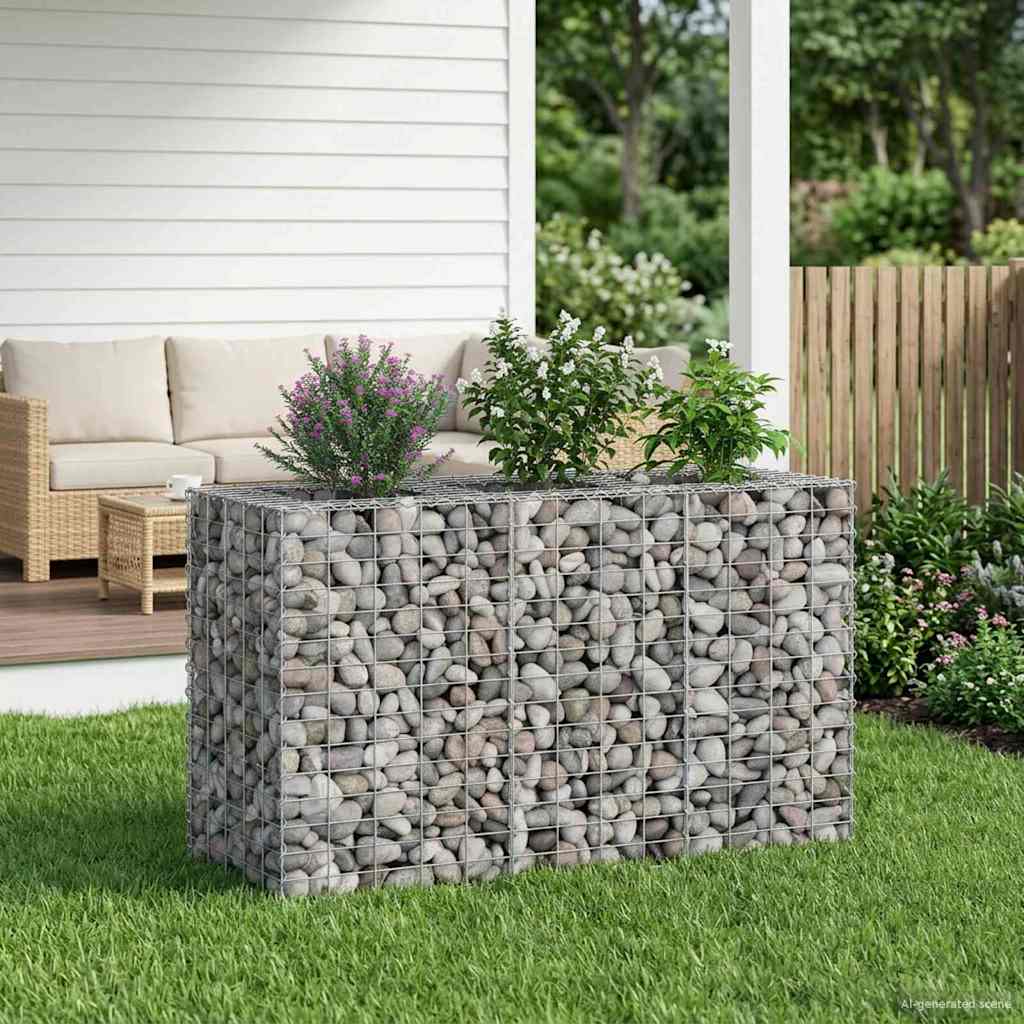 Vidaxl gabion verhoogd bed 130 x 50 x 80 cm gegalvaniseerd staal