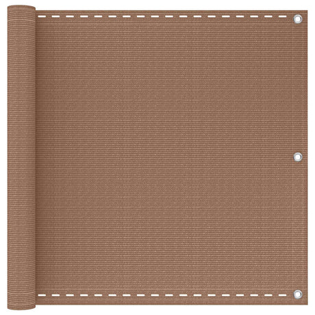 Vidaxl balkon scherm 120 x 800 cm hdpe en aluminium rechthoekig taupe