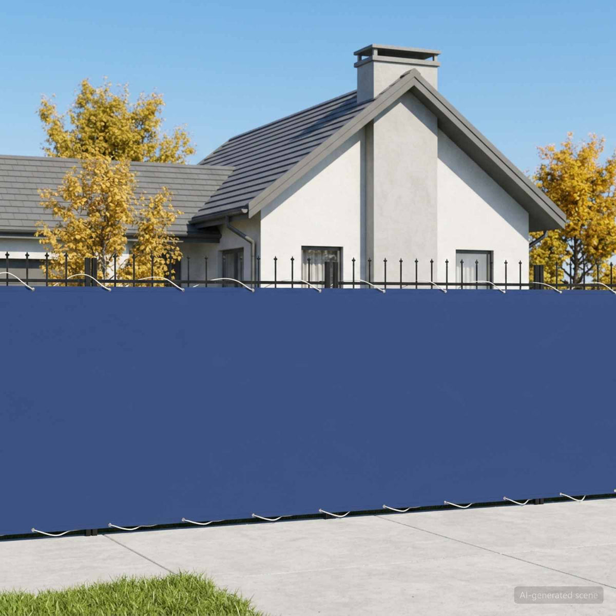 Vidaxl balkon privacy scherm 150 x 200 cm stof met pu-coating blauw