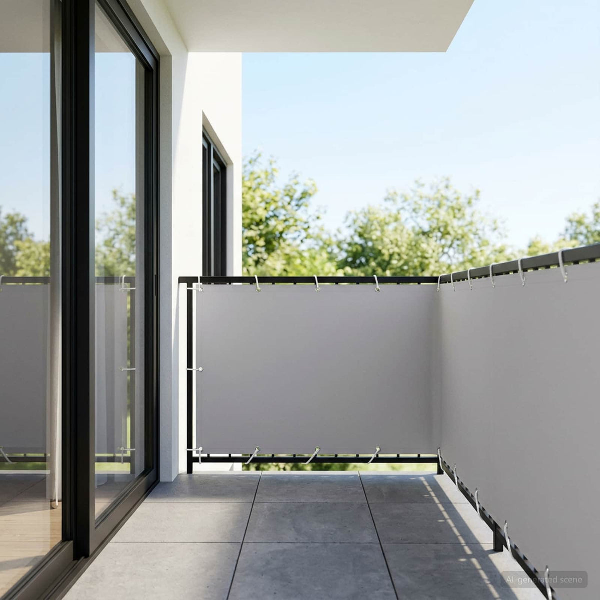 Vidaxl balkonscherm 1,2 x 15 m stof met pu-coating lichtgrijs
