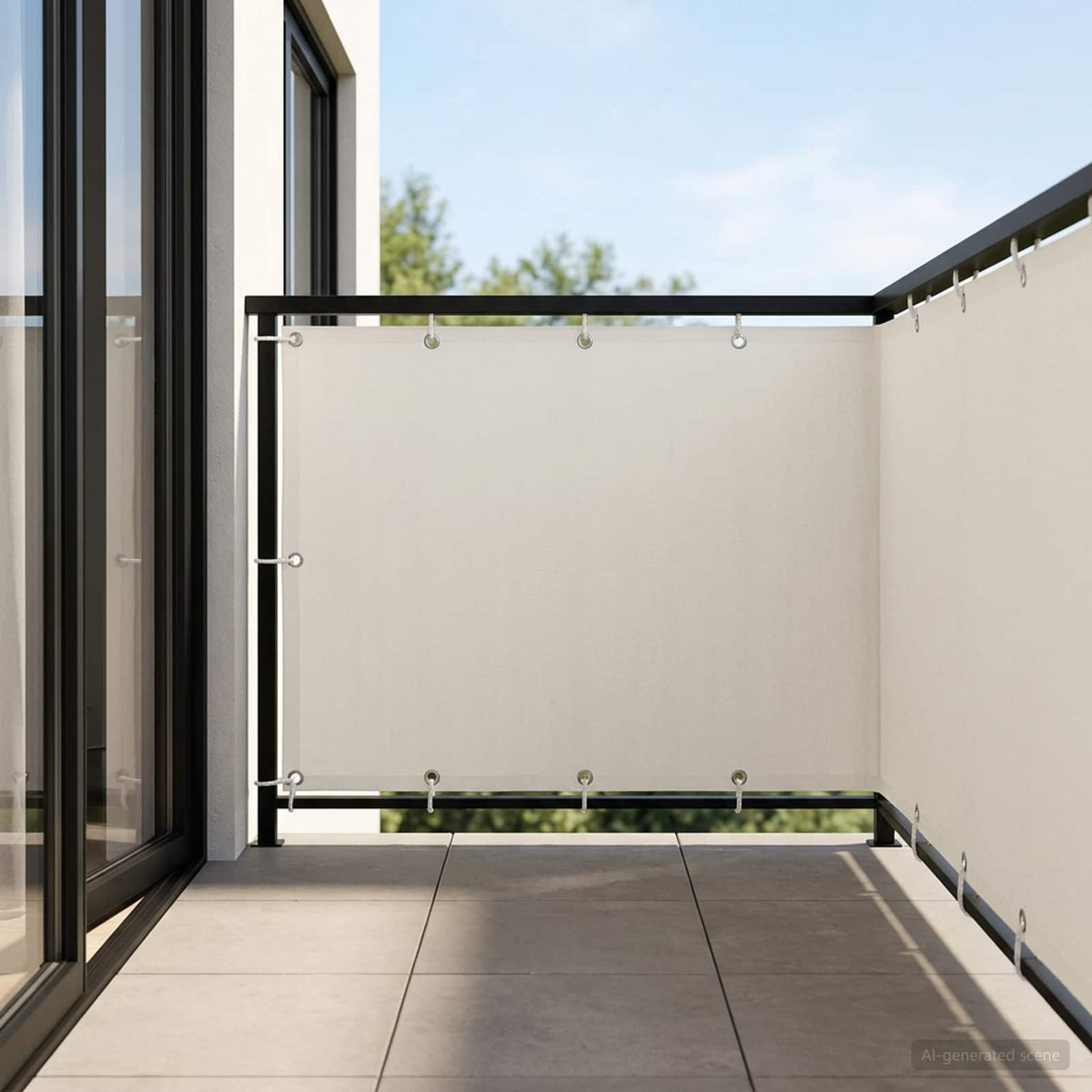 Vidaxl balkonscherm 1,2 x 15 m stof met pu-coating wit