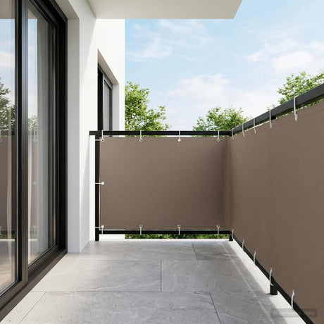 Vidaxl balkonscherm 1,2 x 15 m stof met pu-coating taupe