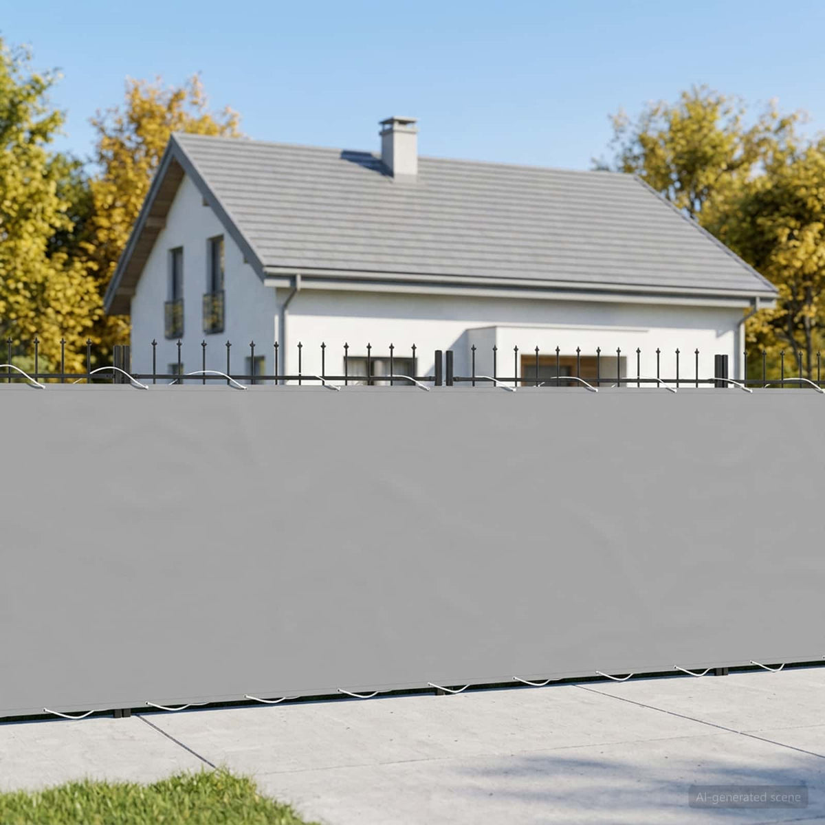 Vidaxl balkonscherm 1,5 x 15 m stof met pu-coating lichtgrijs