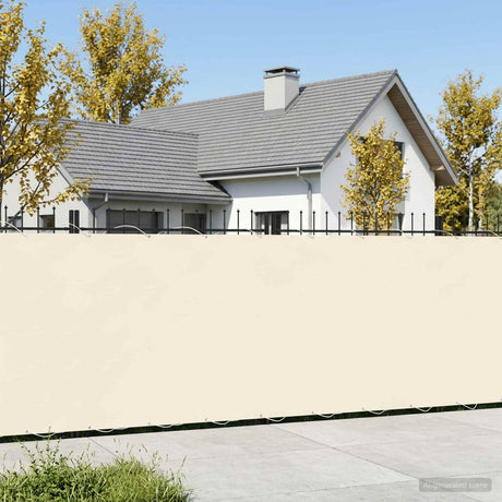 Vidaxl balkonscherm 1,5 x 15 m stof met pu-coating crèmekleurig