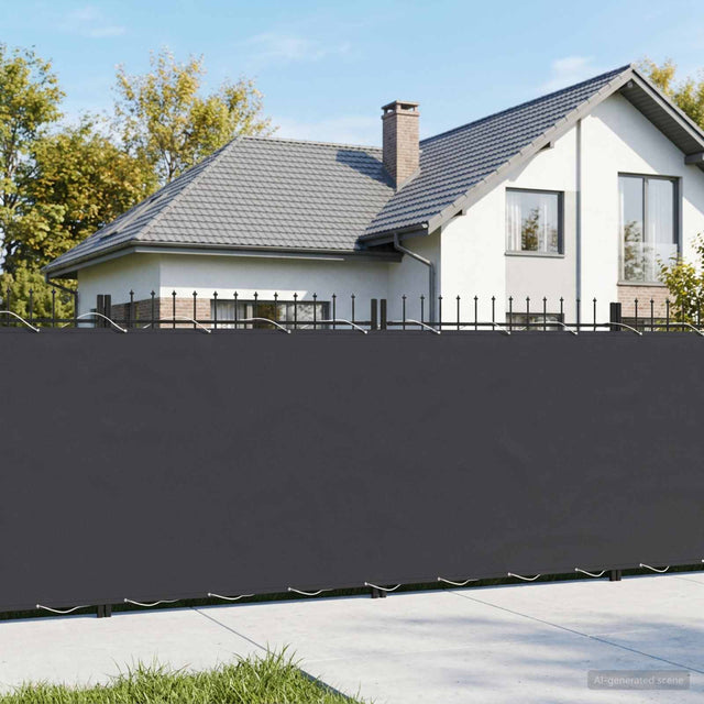Vidaxl balkonscherm 1,8 x 15 m stof met pu-coating zwart