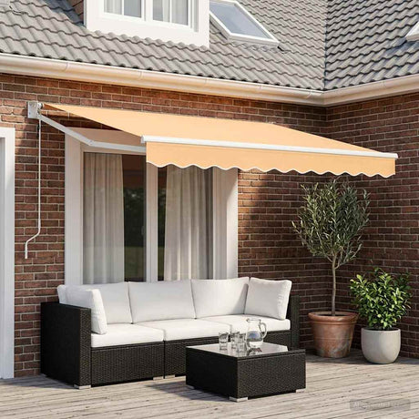Vidaxl uitschuifbare luifel zand 3,5 x 2 m polyester en metaal