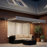 Vidaxl handmatige luifelhouder met led's lichtgrijs en wit. 3 x 2,5 m