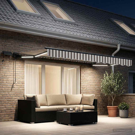 Vidaxl handmatige luifelhouder met led's 3,5 x 2,5 m
