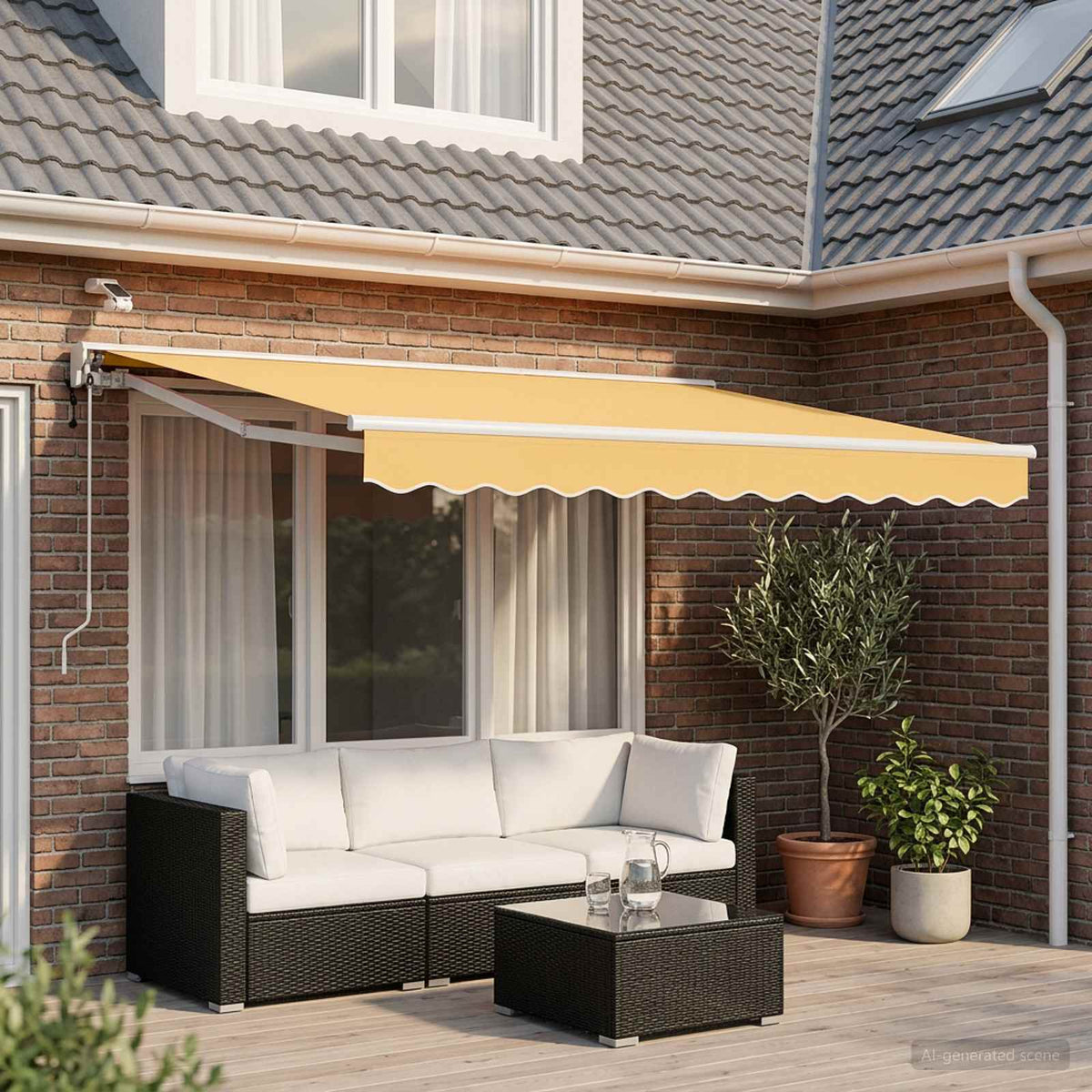 Vidaxl elektrisch uittrekbaar zonnescherm zand 2,5 x 2 m