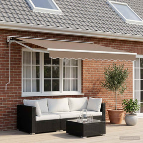 Vidaxl uitschuifbare luifel taupe 3,5 x 2 m polyester en aluminium