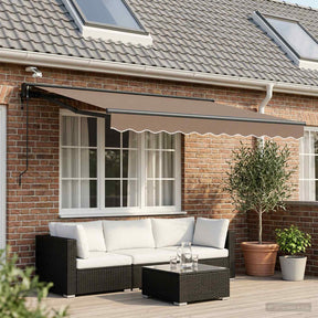 Vidaxl elektrisch uittrekbaar zonnescherm taupe 3,5 x 2 m