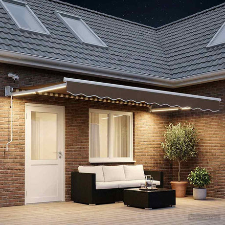 Vidaxl elektrisch uittrekbaar zonnescherm taupe