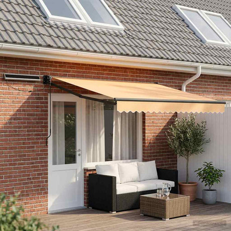 Vidaxl elektrisch uittrekbaar zonnescherm zand 4 × 3 m
