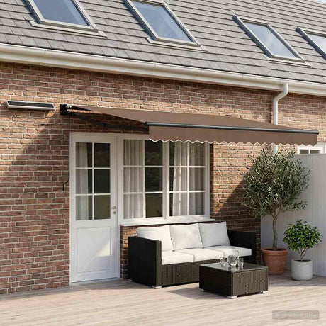 Vidaxl elektrisch uittrekbaar zonnescherm taupe 4 x 2 m