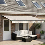 Vidaxl uitschuifbare luifel lichtgrijs en wit. 400 × 300 cm