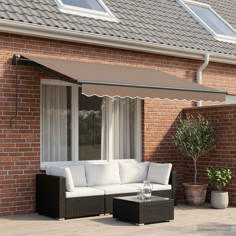 Vidaxl uitschuifbare luifel taupe 4 x 2 m stof