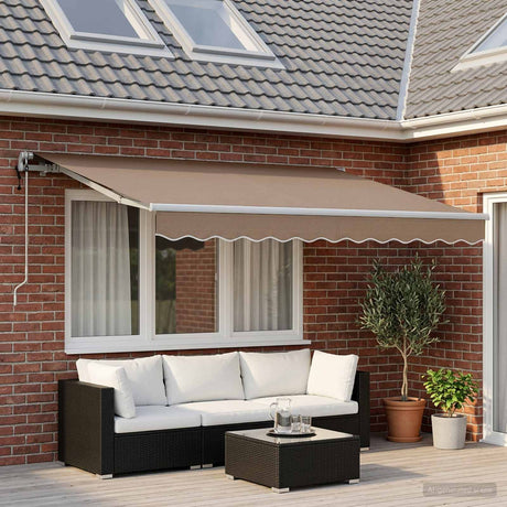 Vidaxl uitschuifbare luifel taupe 4 x 2 m stof