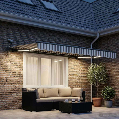 Vidaxl uitschuifbare luifel lichtgrijs en wit. 300 x 250 cm polyester