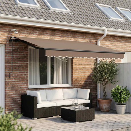 Vidaxl uitschuifbare luifel taupe 300 x 250 cm polyester