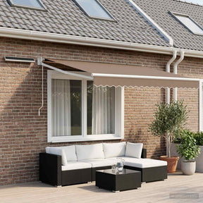 Vidaxl elektrisch uittrekbaar zonnescherm taupe 3 x 2,5 m