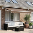 Vidaxl handmatig uitschuifbare luifel taupe 3 x 2,5 m