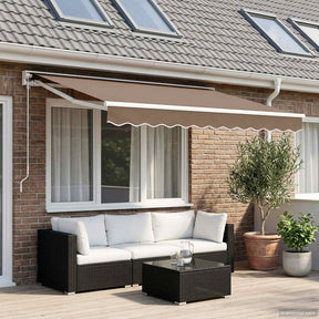 Vidaxl handmatig uitschuifbare luifel taupe 3 x 2,5 m