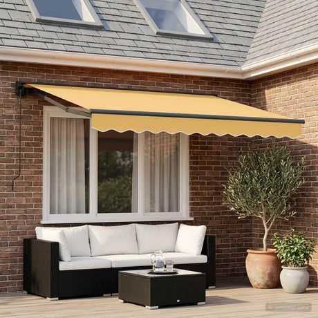 Vidaxl uitschuifbare luifel zand 3 x 2,5 m polyester en aluminium