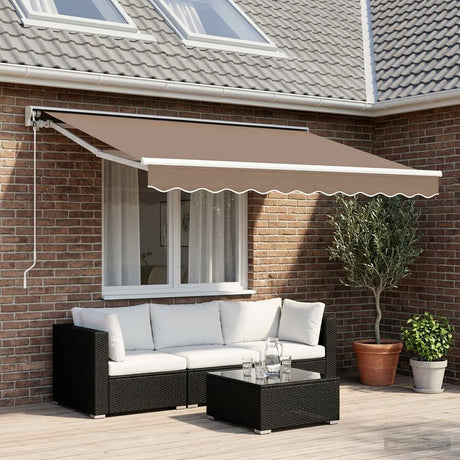Vidaxl elektrisch uittrekbaar zonnescherm taupe 3 x 2,5 m