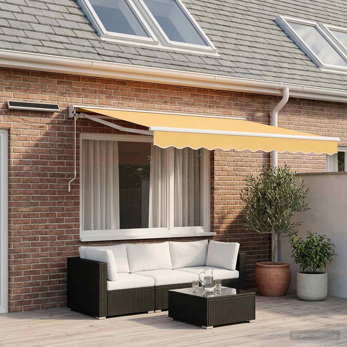 Vidaxl elektrisch uittrekbaar zonnescherm zand 3 x 2,5 m