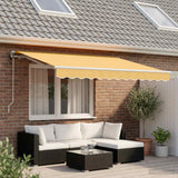 Vidaxl uitschuifbare luifel zand 350 x 250 cm stof en aluminium