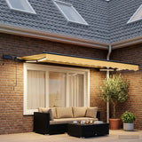 Vidaxl uitschuifbare luifel zand 350 x 250 cm stof en aluminium