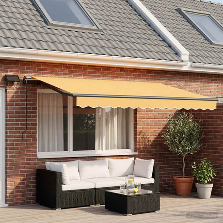 Vidaxl uitschuifbare luifel zand 350 x 250 cm stof en aluminium
