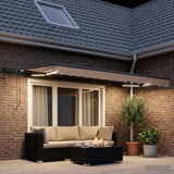 Vidaxl uitschuifbare luifel taupe 350 x 250 cm stof en aluminium