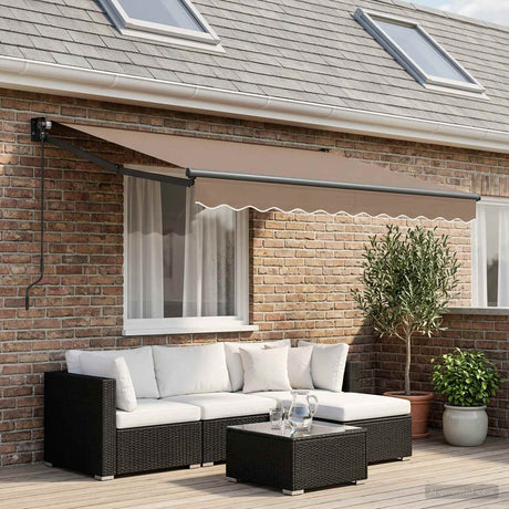 Vidaxl uitschuifbare luifel taupe 3,5 x 2,5 m
