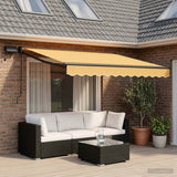Vidaxl handbediende luifel met led's zand 100% polyester en aluminium