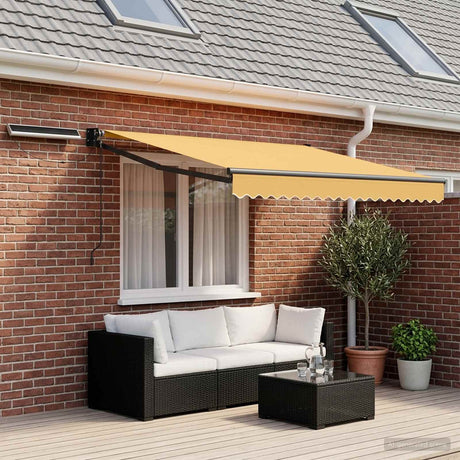 Vidaxl elektrisch uittrekbaar zonnescherm zand 3,5 x 2,5 m
