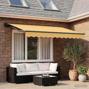 Vidaxl uitschuifbare luifel zand 3,5 x 2,5 m polyester en aluminium