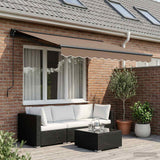 Vidaxl uitschuifbare luifel taupe 3,5 x 2,5 m polyester en aluminium